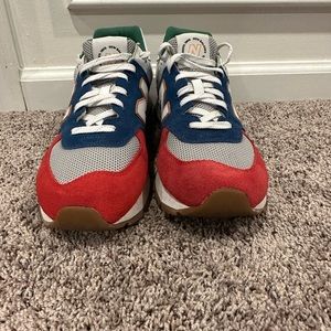 Mens New Balance 574 Rugged Athletic Shoe-Red/Blue/Green. Gently used. Size 12